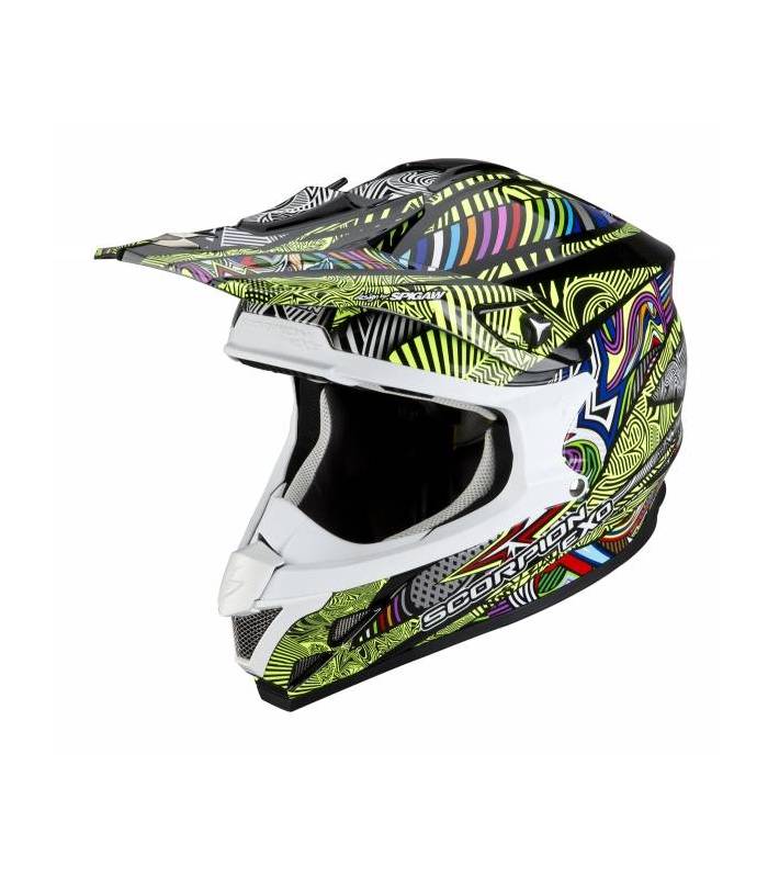 LevneMoto - Moto přilba SCORPION VX-15 AIR VECTOR-žlutá multi fluo