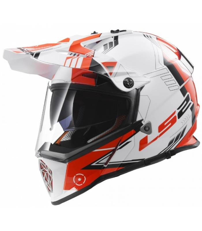 LevneMoto - Moto přilba LS2 MX436 PIONEER TRIGGER- bílo černo červená