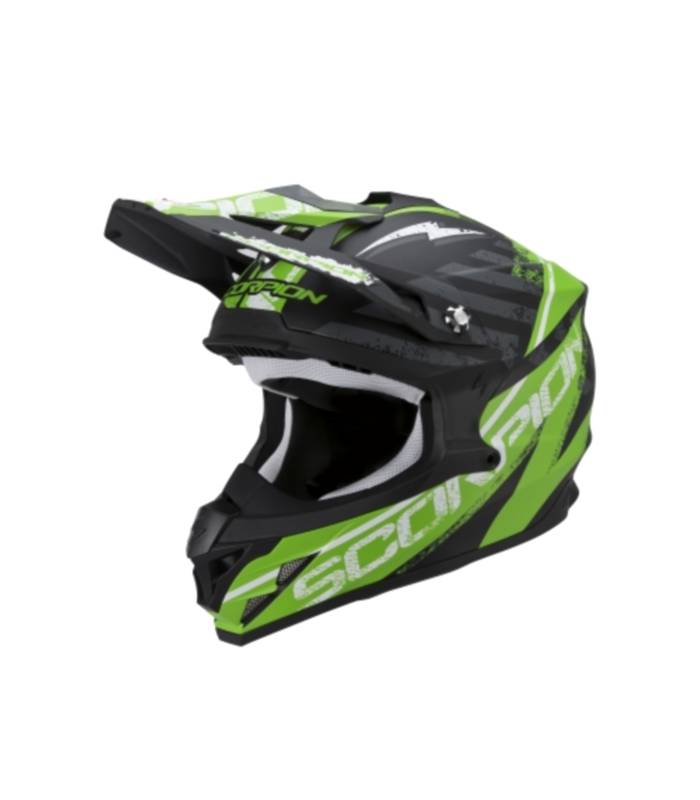 LevneMoto - Moto přilba SCORPION VX-15 EVO AIR GAMMA-černo/zelená matná