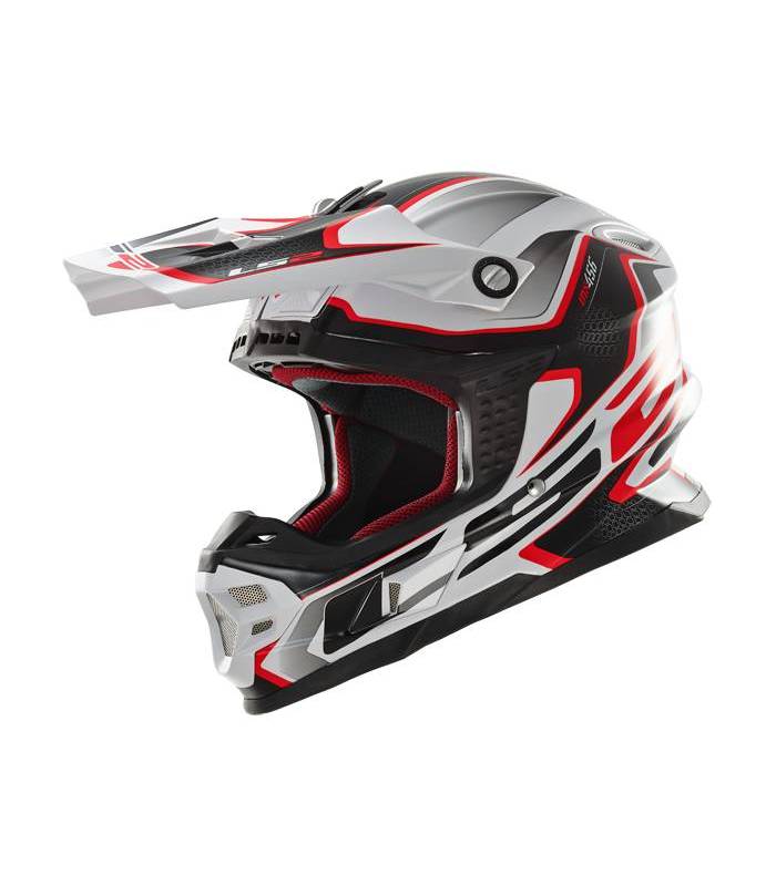 LevneMoto - Moto přilba LS2 MX456 COMPASS-bílo červená