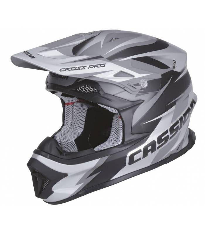 LevneMoto - Přilba Cross Pro, CASSIDA - ČR (černá matná/šedá)