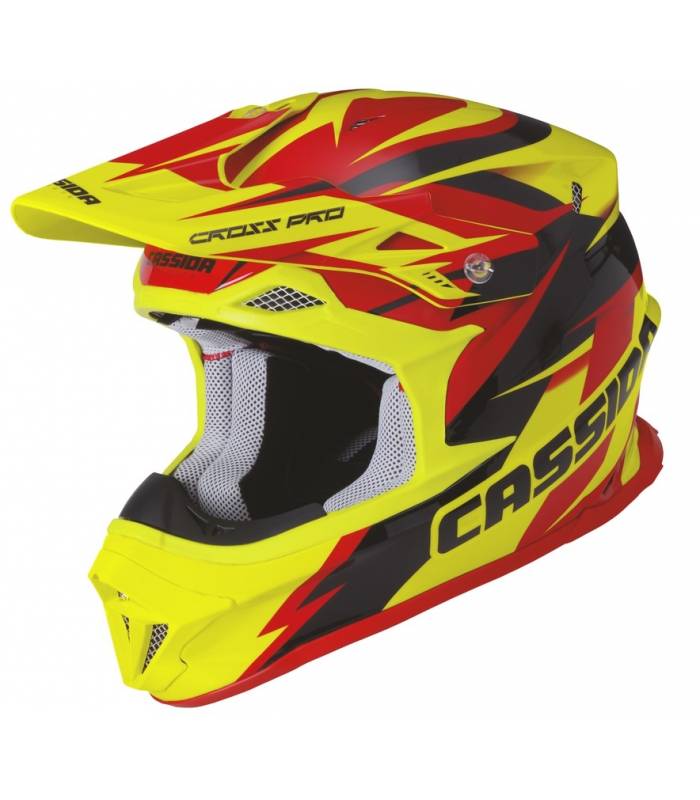 LevneMoto - Přilba Cross Pro, CASSIDA - ČR (červená/žlutá fluo/černá)