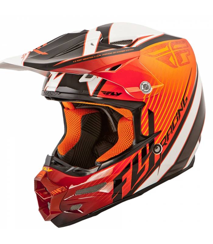 LevneMoto - Přilba F2 Fastback, FLY RACING - USA (oranžová/bílá/černá)
