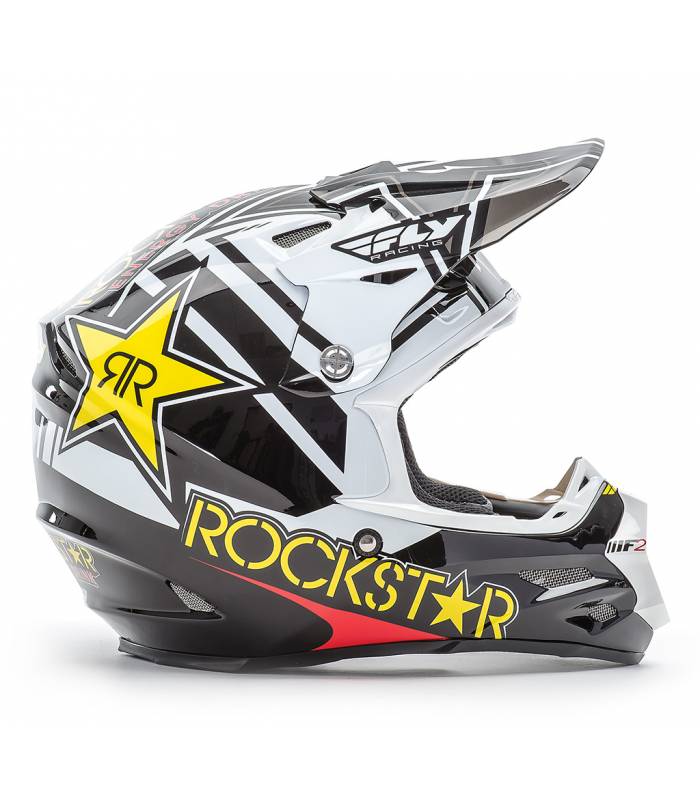 LevneMoto - Přilba F2 Rockstar, FLY RACING - USA (černá/bílá/žlutá/červená)