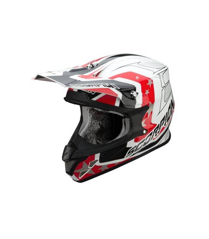 LevneMoto - Moto přilba SCORPION VX-20 AIR SPACE-bílo červeno černá
