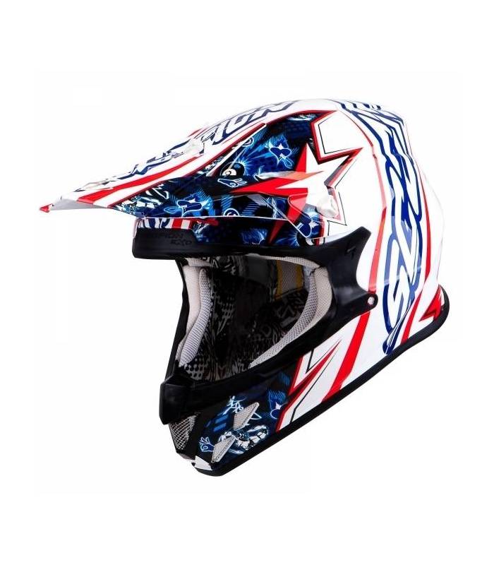 LevneMoto - Moto přilba SCORPION VX-20 AIR WIN WIN-bílo červeno modrá