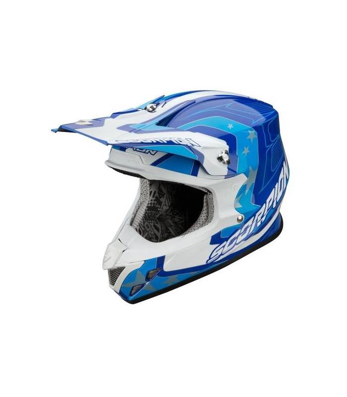 LevneMoto - Moto přilba SCORPION VX-20 AIR SPACE-modro bílá cyan