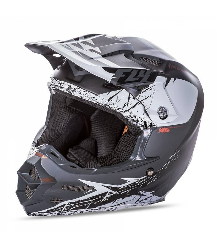 LevneMoto - Přilba F2 Carbon RETROSPEC, FLY RACING - USA (černá/bílá, se systémem ochrany MI