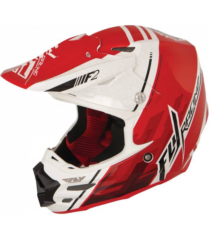 LevneMoto - Přilba F2 Carbon Canard Replica, FLY RACING - USA (bílá/červená)