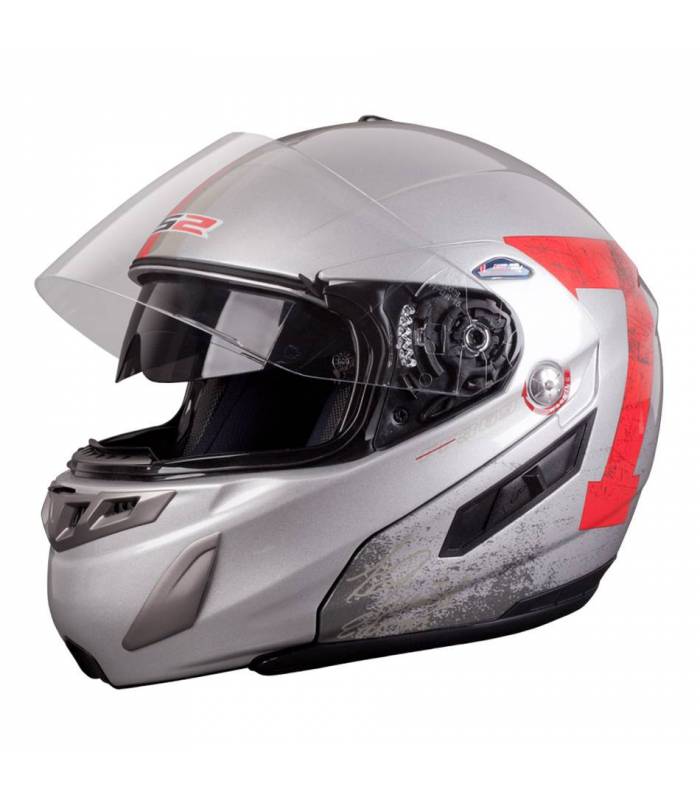 LevneMoto - Moto přilba LS2 FF369 DELTA EDITION-stříbrná lesklá