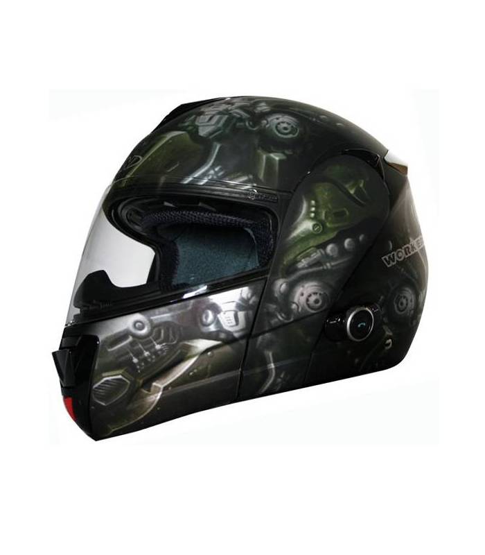 LevneMoto - Moto přilba WORKER V210 Bluetooth + Interkom