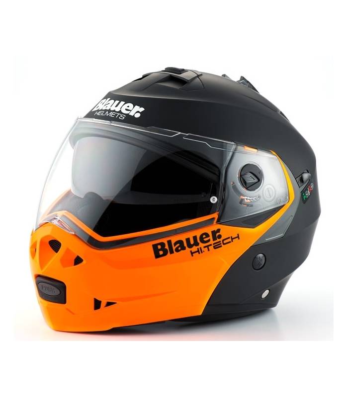 LevneMoto - Přilba SKY, BLAUER - USA (černá matná/oranžová fluo)