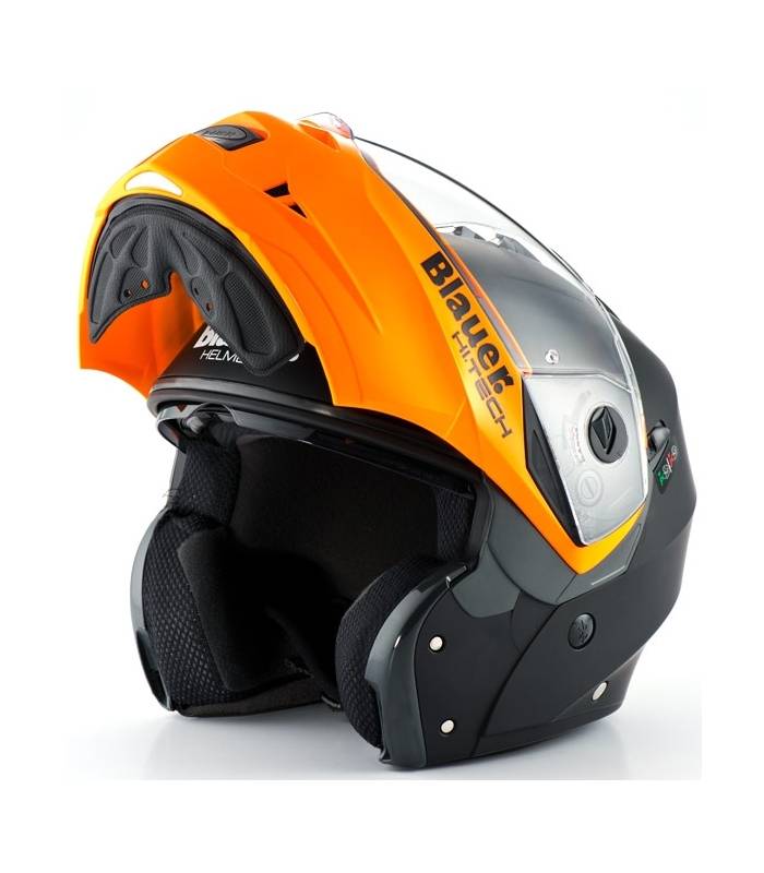 LevneMoto - Přilba SKY, BLAUER - USA (černá matná/oranžová fluo)