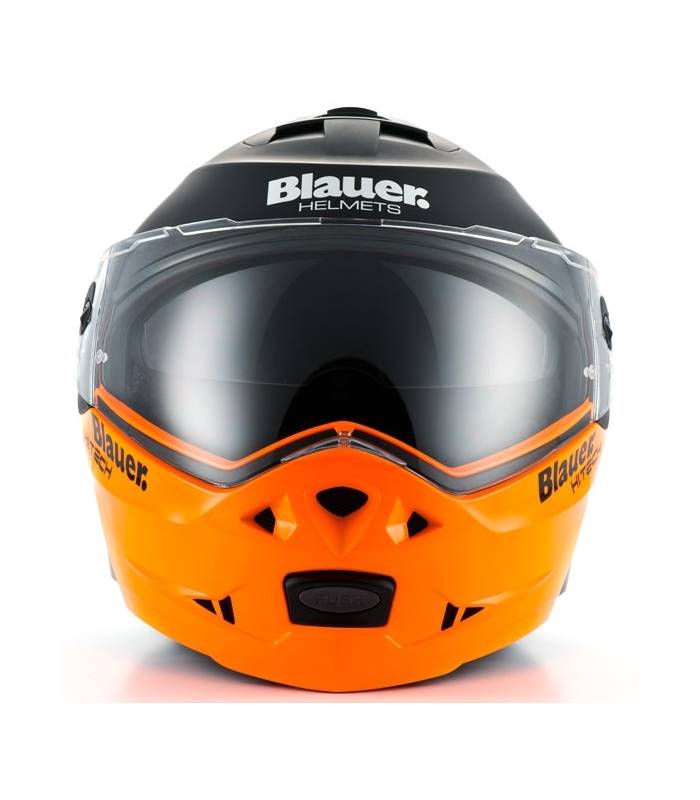 LevneMoto - Přilba SKY, BLAUER - USA (černá matná/oranžová fluo)