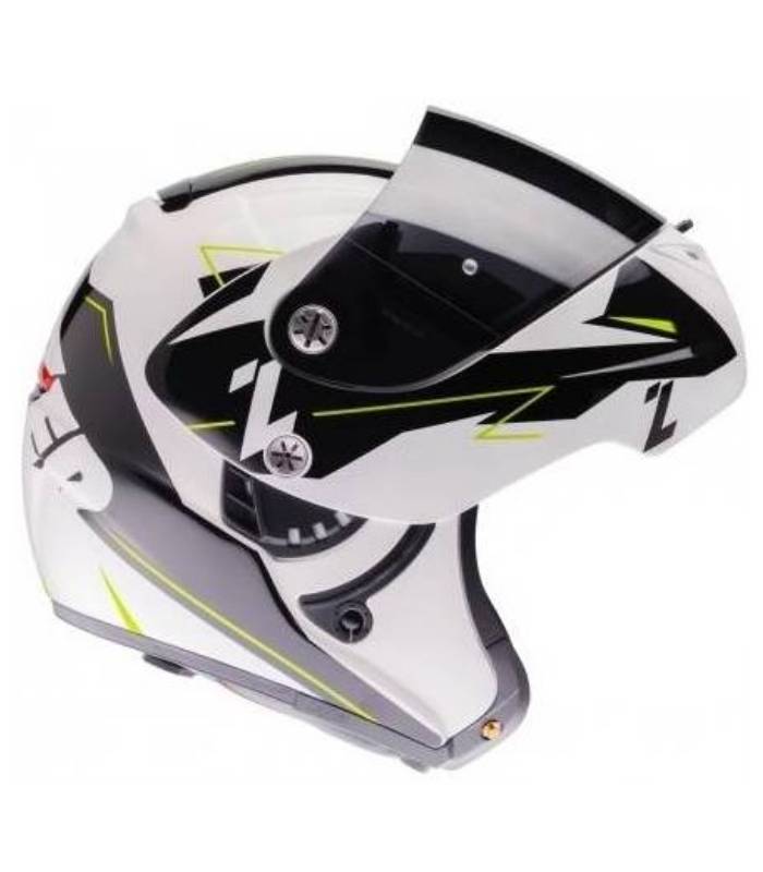 LevneMoto - Přilba Monaco Spy Pure Glass, LAZER - Belgie (bílá/černá/zelená)