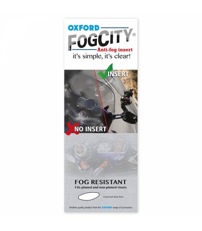 LevneMoto - Folie plexi Fog City® antifog  Pinlock® univerzální, OXFORD - Anglie (čirá, foli