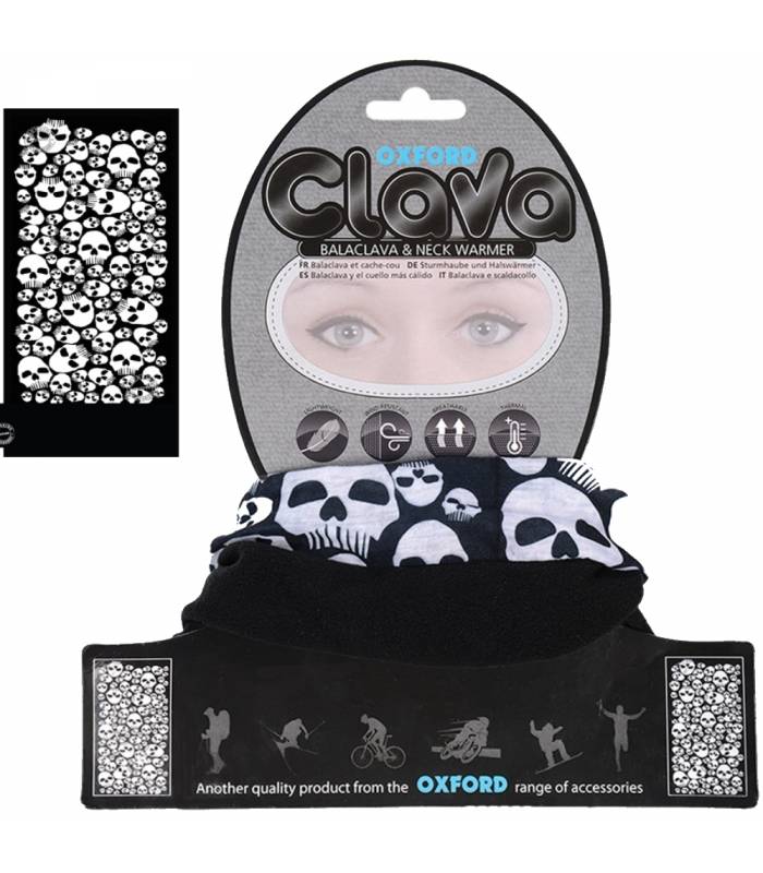 LevneMoto - Kukla a nákrčník Clava Skulls, OXFORD - Anglie