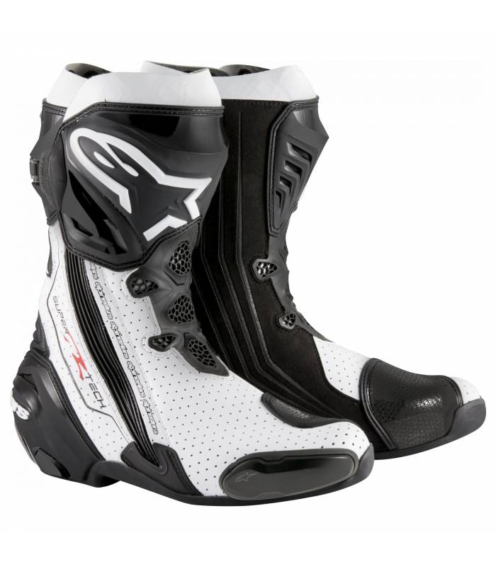 LevneMoto - Boty Supertech R 2016, ALPINESTARS - Itálie (černé/bílé, perforovaná kůže)