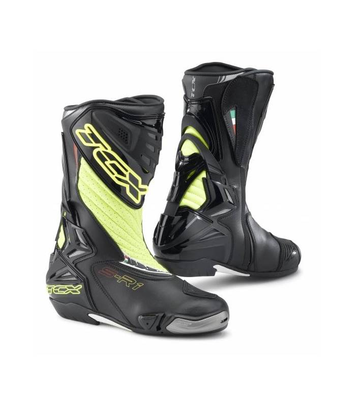 LevneMoto - Moto boty TCX S-R1-fluo žluté