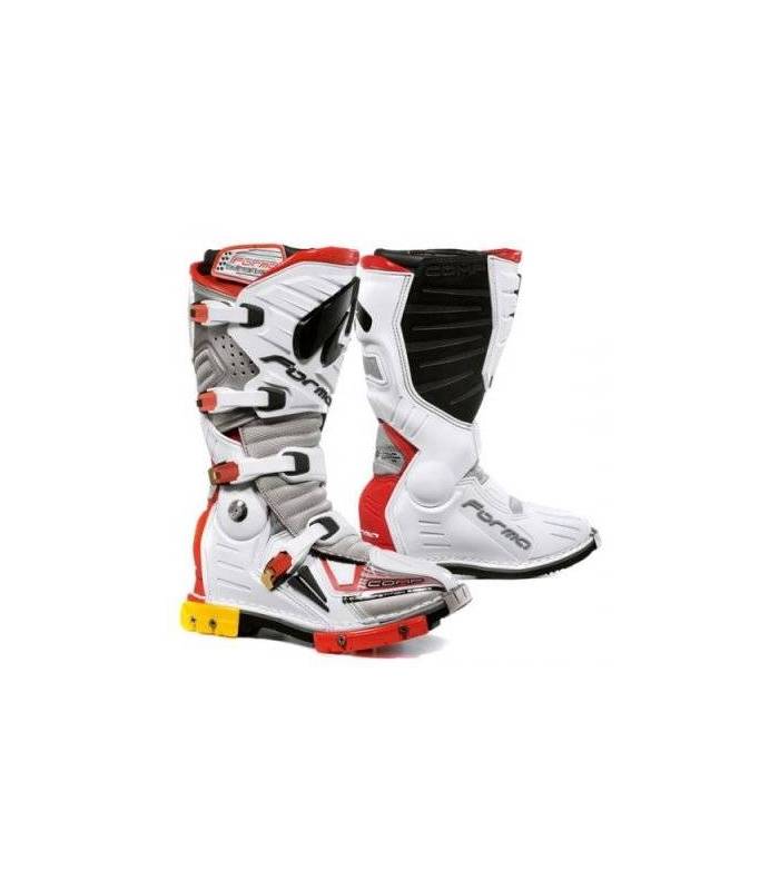 LevneMoto - Moto boty FORMA DOMINATOR COMP T.A.S. Supermotard-bílo červené