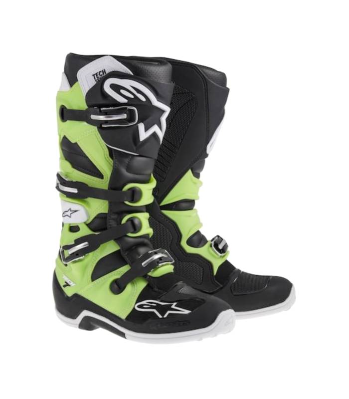 LevneMoto - Boty Tech 7, ALPINESTARS - Itálie (černé/zelené)