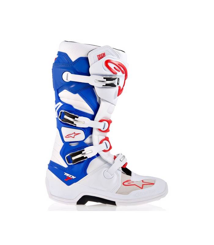 LevneMoto - Boty Tech 7, ALPINESTARS - Itálie (bílé/modré/červené)