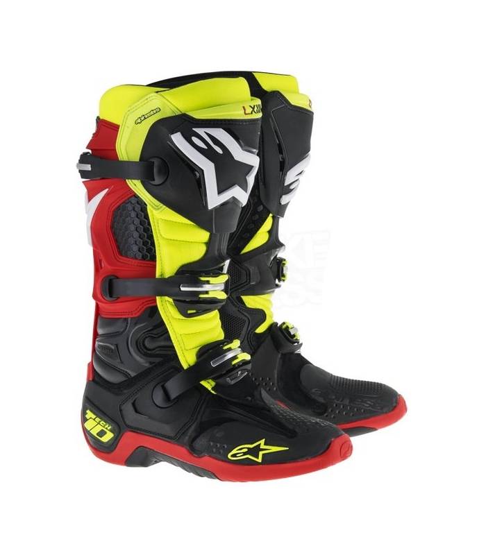LevneMoto - Boty Tech 10 2016, ALPINESTARS - Itálie (černé/červené/žluté fluo)
