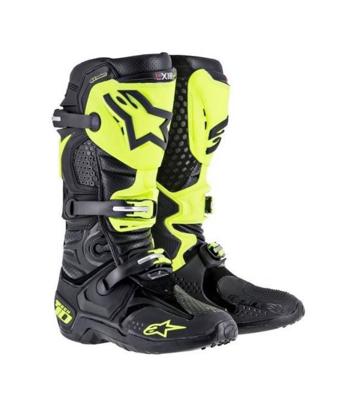 LevneMoto - Boty Tech 10 replika Ryan Villopoto, ALPINESTARS - Itálie (černé/zelené fluo)