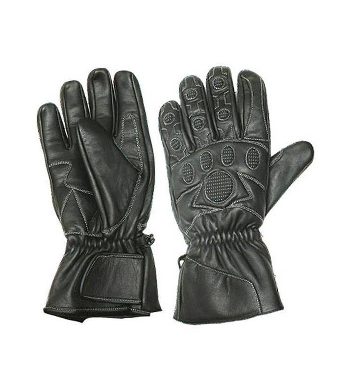 LevneMoto - Kožené moto rukavice GENEZE (RK55)-černé