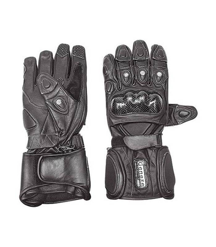 LevneMoto - Kožené moto rukavice GENEZE (RK42)-černé