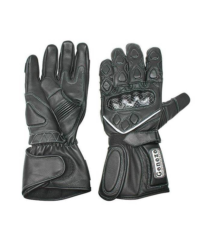 LevneMoto - Kožené moto rukavice GENEZE (RK45)-černé