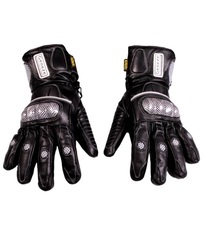 LevneMoto - Kožené moto rukavice GENEZE (RK73)-černé