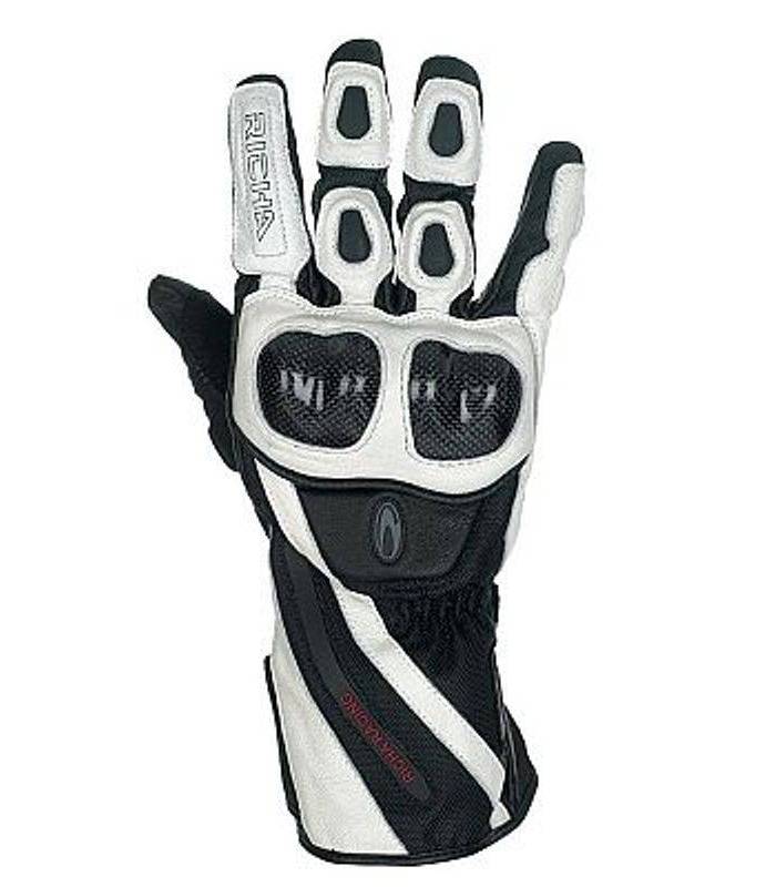 LevneMoto - Moto rukavice RICHA WARRIOR-bílé