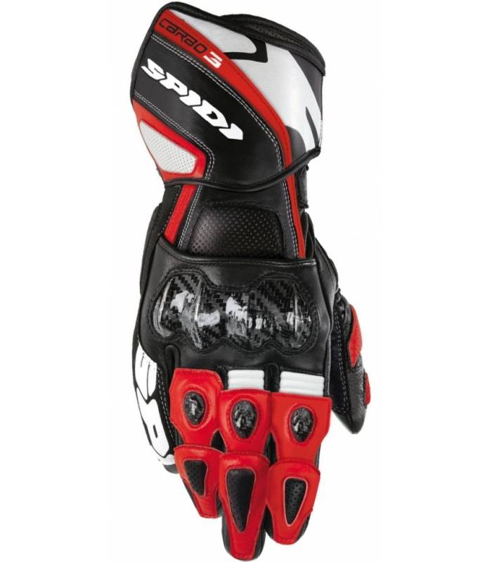 LevneMoto - Rukavice CARBO 3, SPIDI - Itálie (černé/bílé/červené)