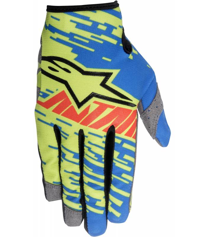 LevneMoto - Rukavice Racer Braap 2016, ALPINESTARS - Itálie (modrá/žlutá fluo/oranžová)