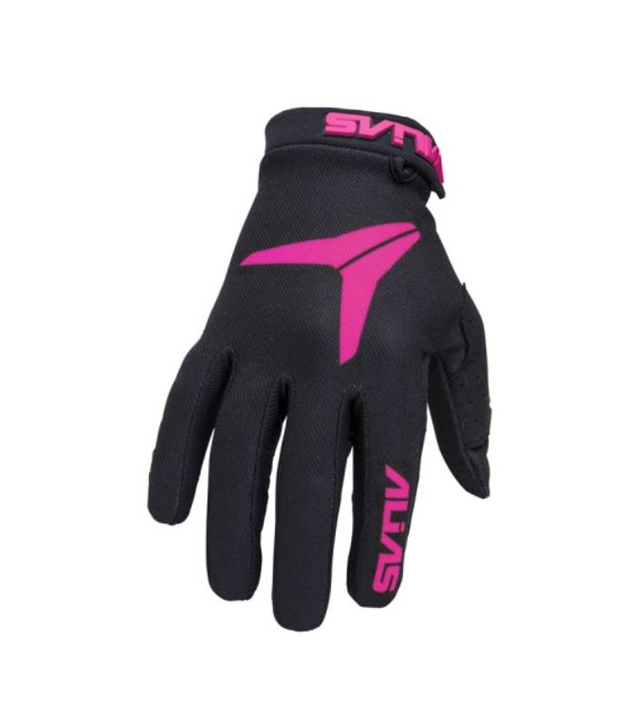 LevneMoto - Dětské moto rukavice ALIAS MX AKA-černo/neonově růžové (2831-369)